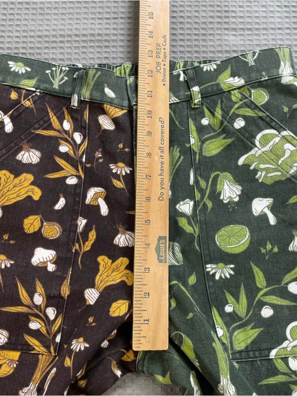 Big Bud Press Work Pants Two Tone Cookbook Print Small Womens Green Brown Multi - Picture 8 of 10